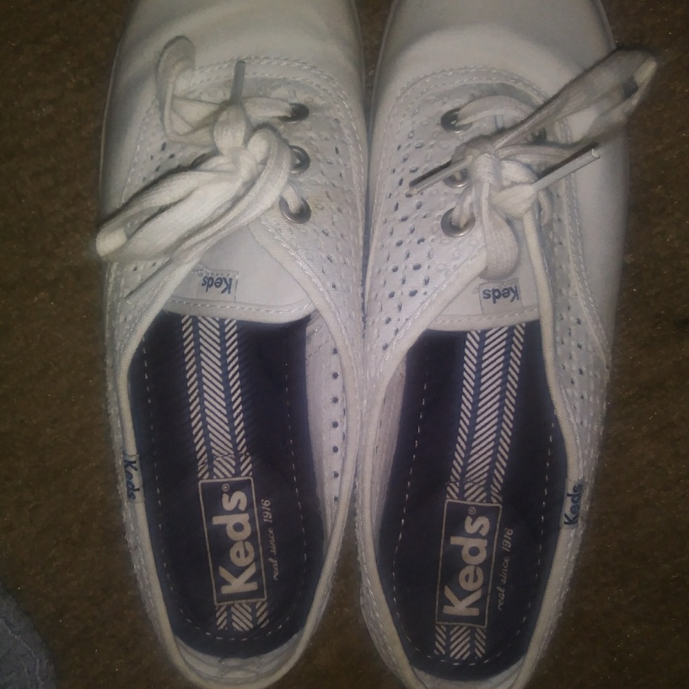 White slip on keds